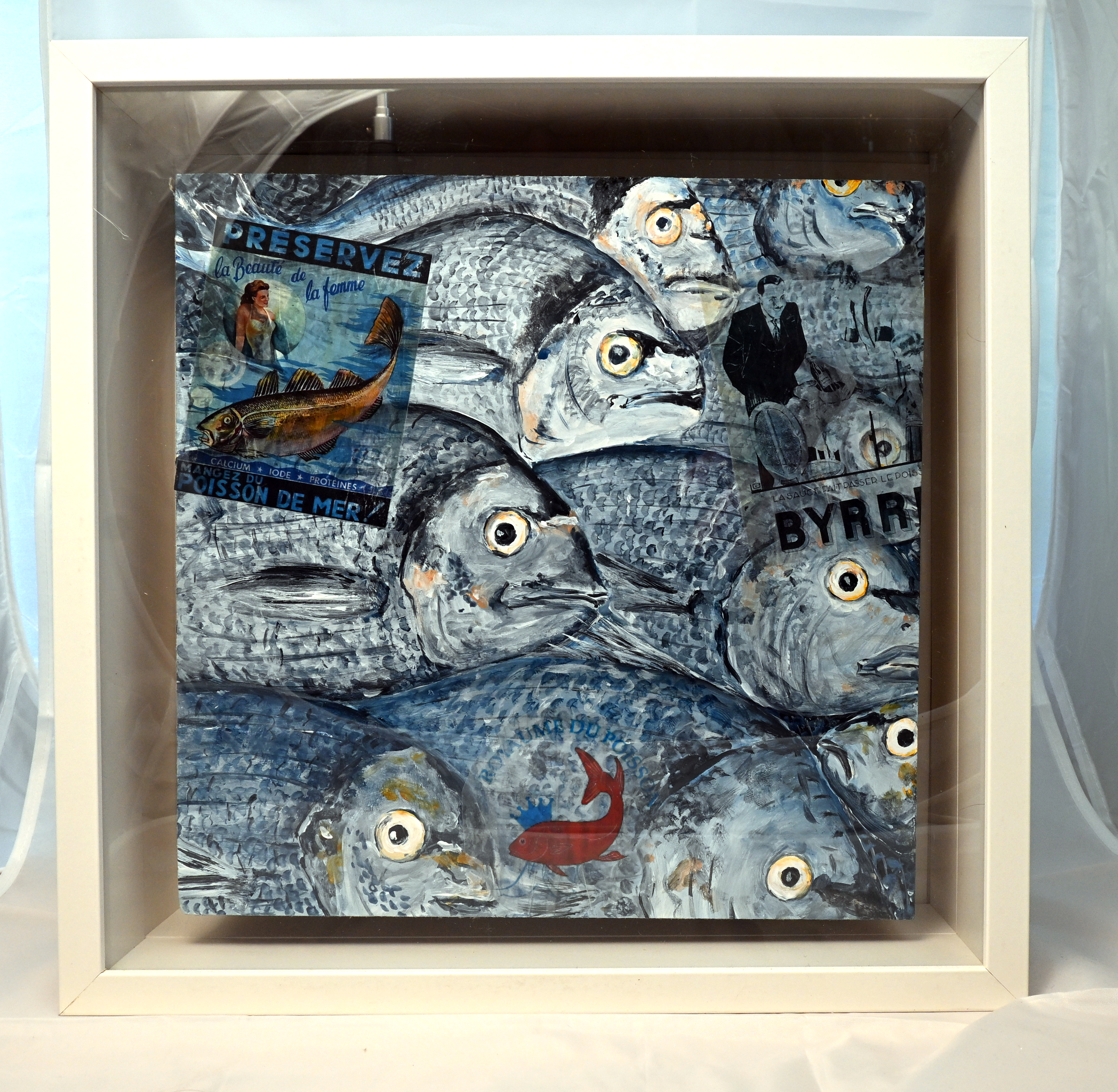 Schattenfuge hinter Glas